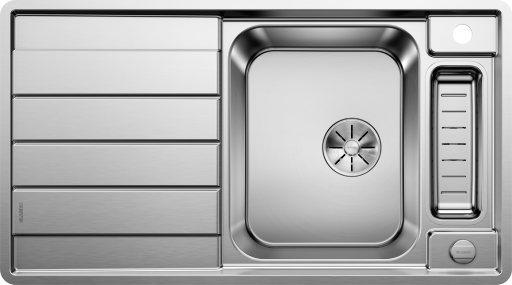 Chiuveta AXA III 5 S-IF, 522103, otel satinat, 91 cm, tocator sticla, Blanco